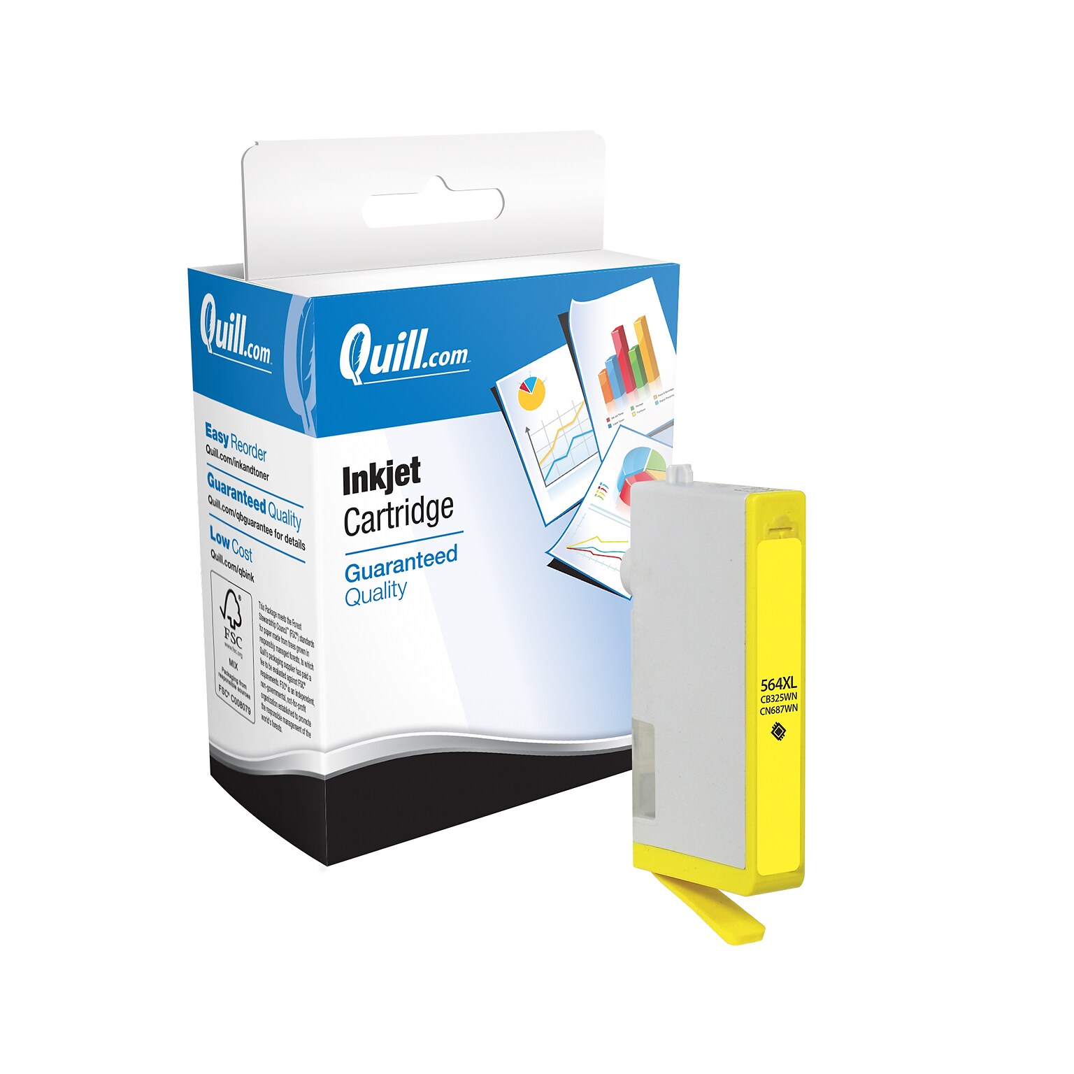 Quill Brand®  Remanufactured Yellow High Yield Inkjet Cartridge  Replacement for HP 564XL (CB325WN/CN687WN) (Lifetime Warranty)