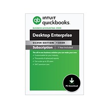QuickBooks Desktop Enterprise Silver 2024 for 1 Users, 1-Year Subscription, Windows, Download (51022