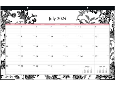 2024-2025 Blue Sky Analeis 17" x 11" Academic Monthly Desk Pad Calendar, Black/White (130617-A25)