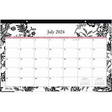 2024-2025 Blue Sky Analeis 17 x 11 Academic Monthly Desk Pad Calendar, Black/White (130617-A25)