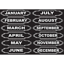 Ashley Productions Die-Cut Magnets, Chalkboard Calendar Months, 12 Per Pack, 6 Packs (ASH19005-6)