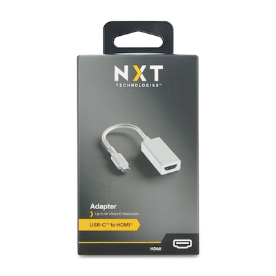 NXT Technologies 0.5' USB C/HDMI Audio/Video Adapter, White (NX60399)