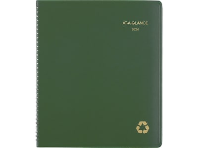 2024 AT-A-GLANCE Recycled 9 x 11 Monthly Planner, Green (70-260G-60-24)