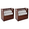 AdirOffice 21-Slot Roll File Cabinet, Mobile, Mahogany, 30, 2/Pack (625-MA-2PK)