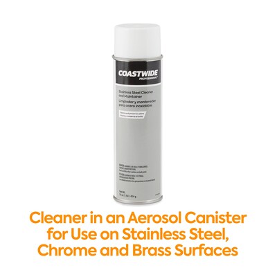 Coastwide Professional™ Stainless Steel Cleaner and Maintainer, Fresh & Clean Scent, 16 oz., 6/Carto