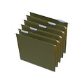 Quill Brand® Reinforced 5-Tab Box Bottom Hanging File Folders, 1 Expansion, Letter Size, Dark Green