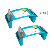 Mind Reader Sprout Collection 22.25 x 10.75 Plastic Kids Lap Desk, Blue, 2/Pack (2KIDLAP-BLU)