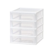 Iris 4-Drawer Desktop Unit, White/Clear, 2/Pack (587013)