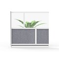 Luxor Modular Room Divider Add-On Wall, 48H x 53W, Gray PET/Frosted Acrylic (MW-5348-XFCG)