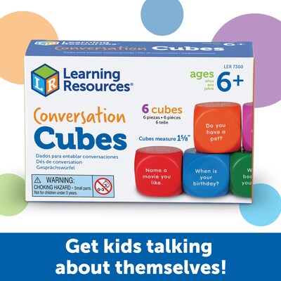Learning Resources Conversation Cubes, Social Emotional Learning, Assorted Colors, 6 Pieces (LER7300)