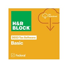 H&R Block Tax Software Basic 2023 for 1 User, Windows, Download (1013800-23)