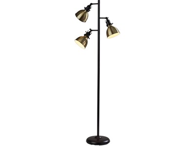 Simplee Adesso Alden 64.75 Antique Bronze Floor Lamp with Bell Shades (SL3709-26)