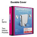 Staples® Better 2 3 Ring View Binder with D-Rings, Pink (13570-CC)