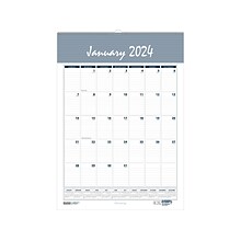 2024 House of Doolittle Bar Harbor 12 x 17 Monthly Wall Calendar, Wedgwood Blue/Gray (332-24)