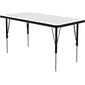 Correll Rectangular Activity Table, 36" x 24", Height-Adjustable, Frosty White/Black (A2436DE-REC-80)