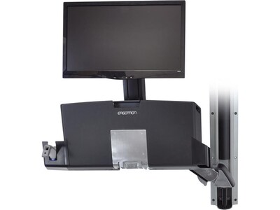 Ergotron StyleView Adjustable Combo System with Work Surface, Up to 24" Monitor, Polished Aluminum (45-272-026)
