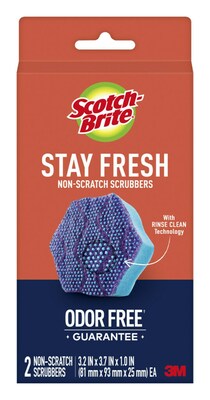 Scotch-Brite® Scrub Dots Advanced Non-Scratch Sponge Scrubbers, Blue, 2/Pack (SDA-2)
