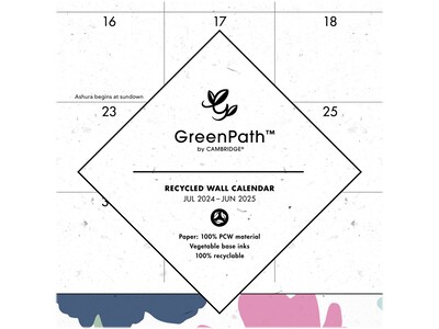 2024-2025 Cambridge GreenPath 15" x 12" Academic Monthly Wall Calendar (GP46-707A-25)