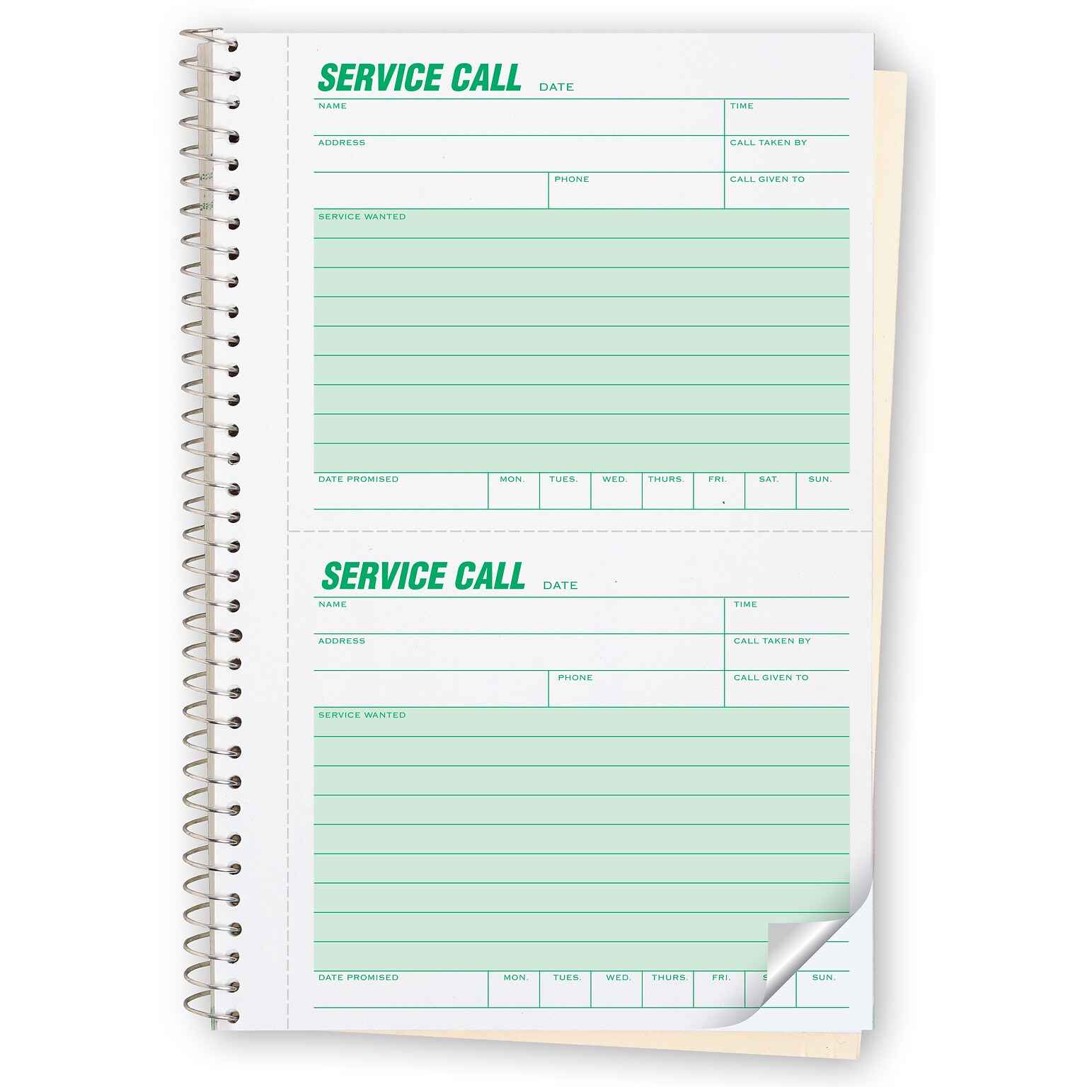 Service Call Phone Message Book, 5 5/8 x 8 1/2, 3 books per pack