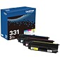 Brother TN-331 Cyan/Magenta/Yellow Standard Yield Toner Cartridge, Up to 1,500 Pages, 3/Pack   (TN3313PK)