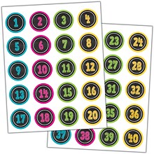 Teacher Created Resources Chalkboard Brights Numbers Stickers, 120 Per Pack, 6 Packs (TCR3841-6)