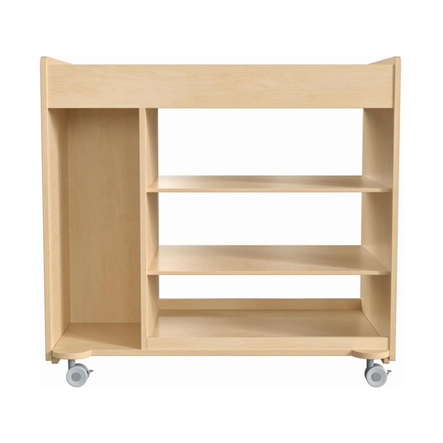 Flash Furniture Bright Beginnings Mobile 8-Section Storage Cart, 31.5H x 33W x 23D, Natural Birch Plywood (MK-ME14504-GG)