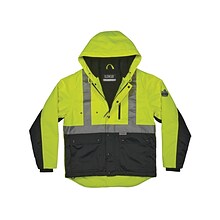 GloWear 8275 Heavy-Duty High-Visibility Workwear Jacket, 4XL, Lime/Black (23978)