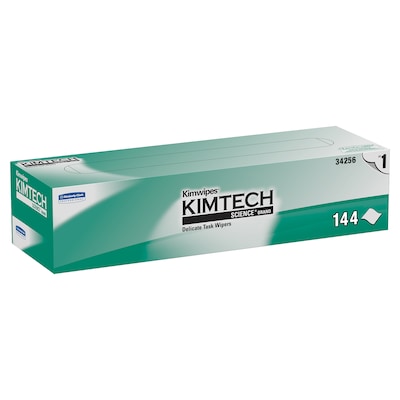 Kimtech Science Kimwipes Delicate Task Durable Fibers Wipers, White, 144/Box (34256)