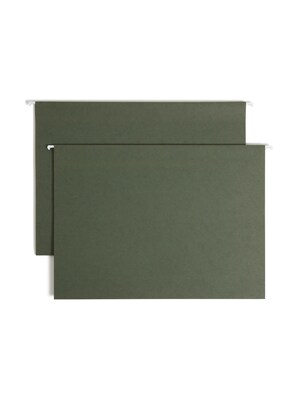 Smead Box Bottom Hanging File Folders, 3 Expansion, Legal Size, Standard Green, 25/Box (64379)