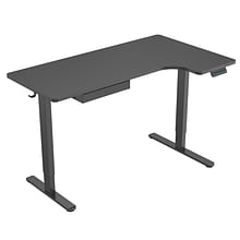 Mount-It! 57W Electric L-Shaped Corner Adjustable Standing Desk, Black (MI-15002)