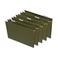 Quill Brand® Reinforced 5-Tab Box Bottom Hanging File Folders, 2" Expansion, Legal Size, Dark Green, 25/Box (730055)