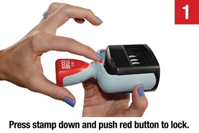 2000 PLUS Self-Inking "RECEIVED" Message Stamp, Red and Blue Ink (011034)