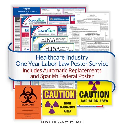 ComplyRight Federal (Bilingual), State and Healthcare (English) Labor Law 1-Year Poster Service, Lou