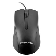 CODi Wired Ambidextrous Optical Desktop Mouse, Black  (A05017)