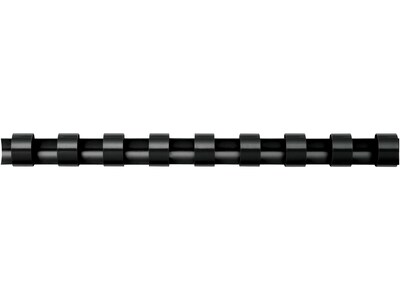Fellowes 1/4 Plastic Binding Spine Comb, 20 Sheet Capacity, Black, 100/Pack (52366)