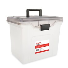 Staples Portable File Tote, Letter Size, Clear (TR58298)