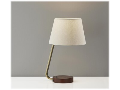 Adesso Louie AdessoCharge Table Lamp, Antique Brass/Wood (3015-21)