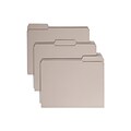 Smead Reinforced File Folder, 3 Tab, Letter Size, Gray, 100/Box (12334)