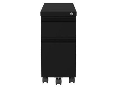Hirsh 2-Drawer Mobile Vertical File Cabinet, Letter/Legal Size, Lockable, 21.75H x 10W x 19.88D,