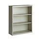 Hirsh HL8000 Series 42H 3-Shelf Bookcase with Adjustable Shelves, Light Gray Steel (21991)