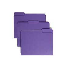 Smead File Folder, 1/3-Cut Tab, Letter Size, Purple, 100/Box (13043)