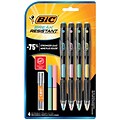 BIC Break-Resistant Mechanical Pencils, 0.7mm, #2 Medium Lead, 4/Pack (MV7PRP4-BLK)