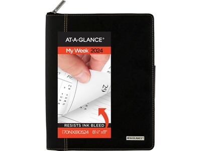 2024 AT-A-GLANCE Executive 8.25 x 11 Weekly & Monthly Appointment Book, Black (70-NX-81-05-24)