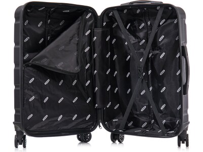 DUKAP Sense 3-Piece Hardside Spinner Luggage Set, Black (DKSENSML-BLK)