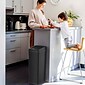 iTouchless Stainless Steel Sliding Lid Sensor Trash Can with AbsorbX Odor Control System, 14 Gal., Black (IT14SB)