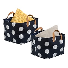 Honey-Can-Do Coastal Canvas Storage Bin, Navy/White, 2/Set (STO-07873)