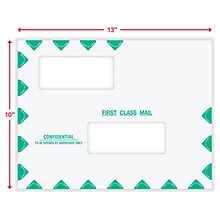 ComplyRight Self-Seal Tax Envelope, 10 x 13, White/Green, 50/Pack (PEB02)