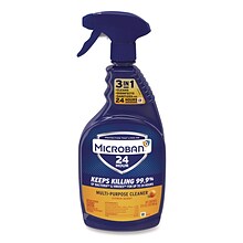 Microban® 24-Hour Disinfectant Liquid Multipurpose Cleaner, Citrus, 32 oz Spray Bottle, 6/Carton (47