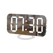Mirrored LED Clock with USB Ports