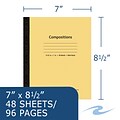 Roaring Spring Paper Products 1-Subject Composition Notebooks, 7 x 8.5, Wide Ruled, 48 Sheets, Bro